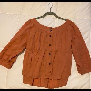Free People 3-quarter Length blouse.